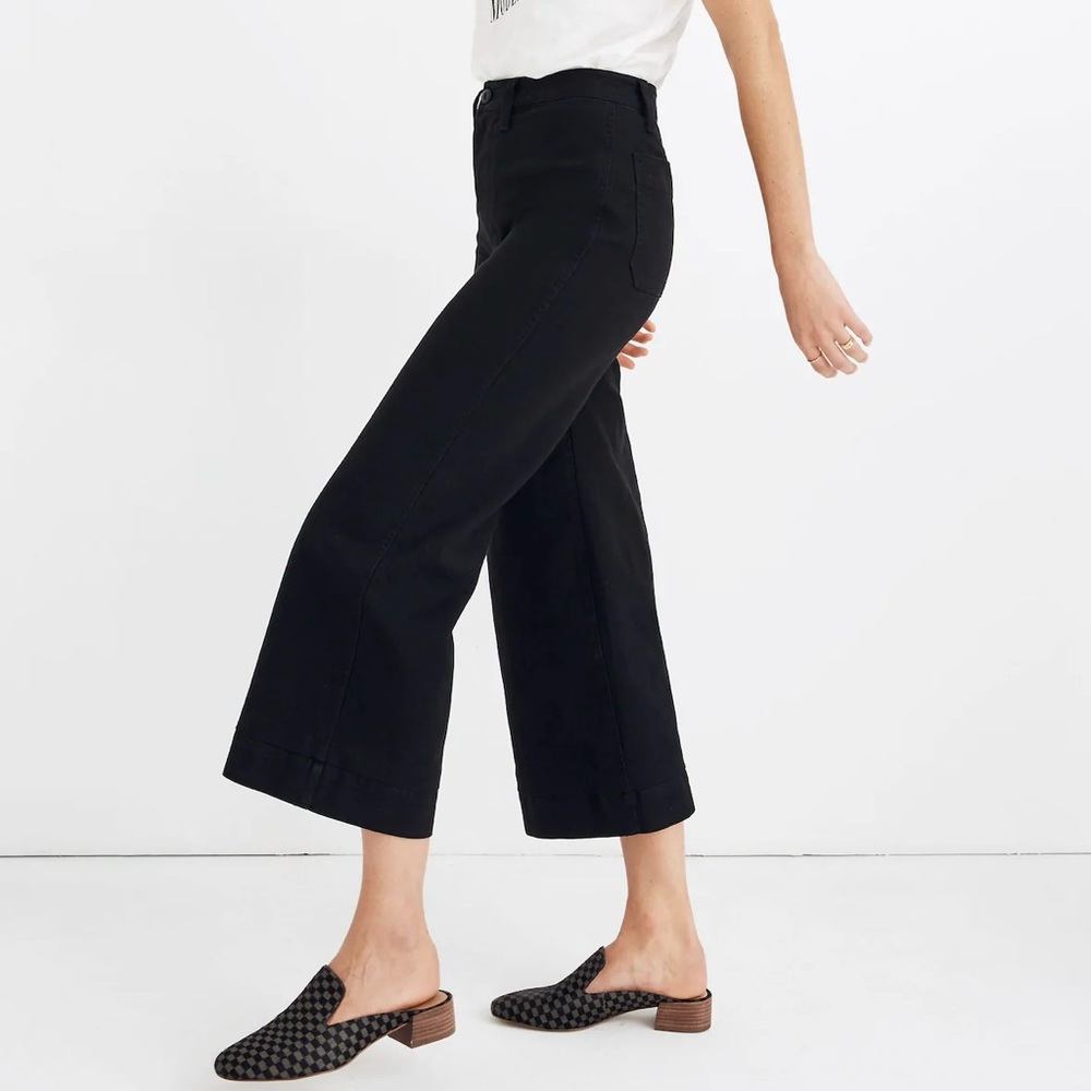 Madewell Emmett Wide-Leg Crop Pants Black Size 29 High Waist
